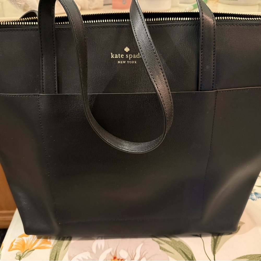 Kate Spade Black Leather Tote Bag